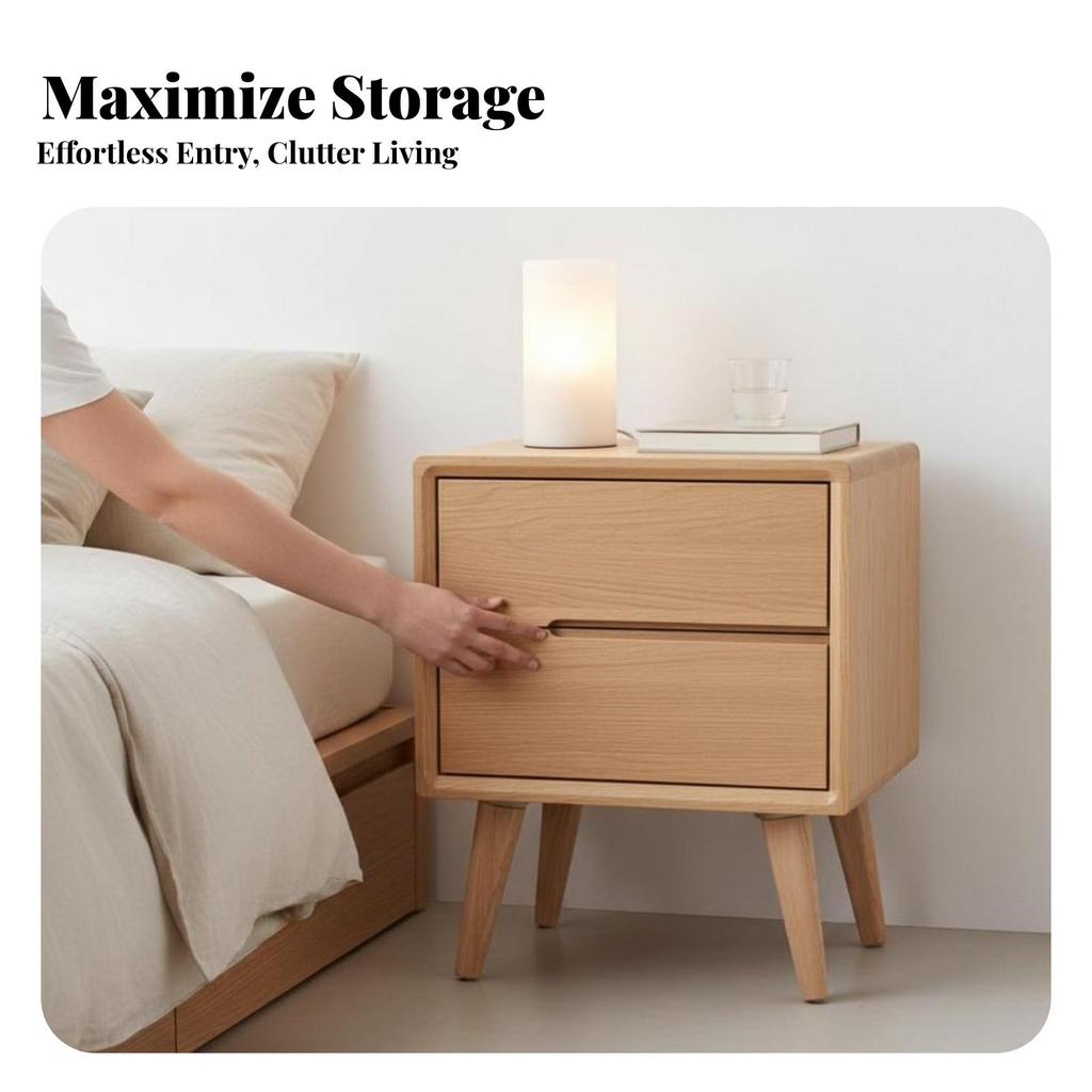 Bedside Drawer Unit Nordic Design Nightstand Space-Saving Design Particle-Resistantresistant Drawers for Renters, Students