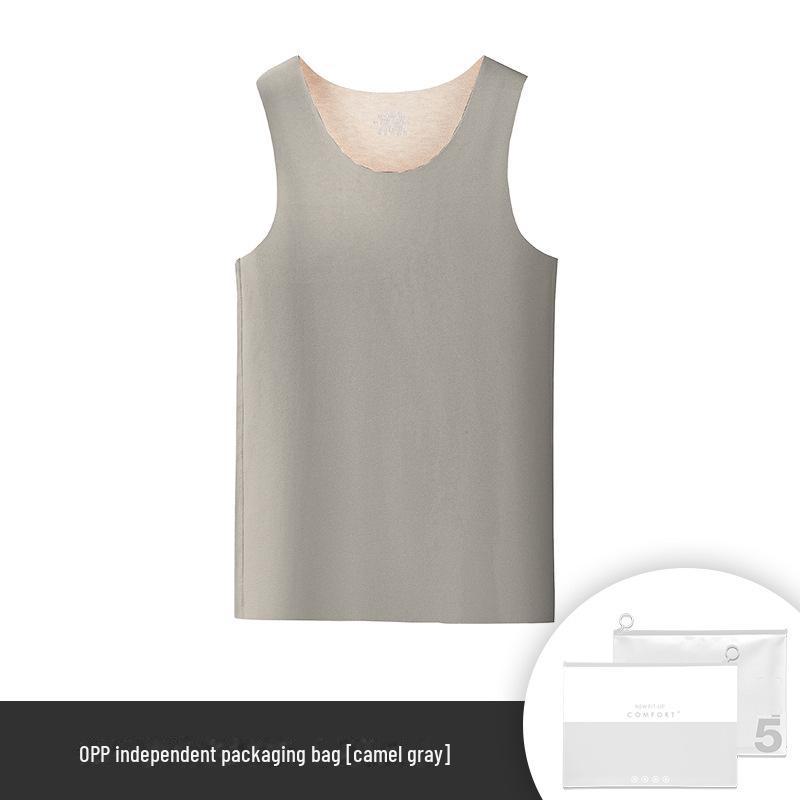 Мужской бесшовный терможилет из шелка и шерсти - утолщенный бархат, без рукавов, осенне-зимняя одежда