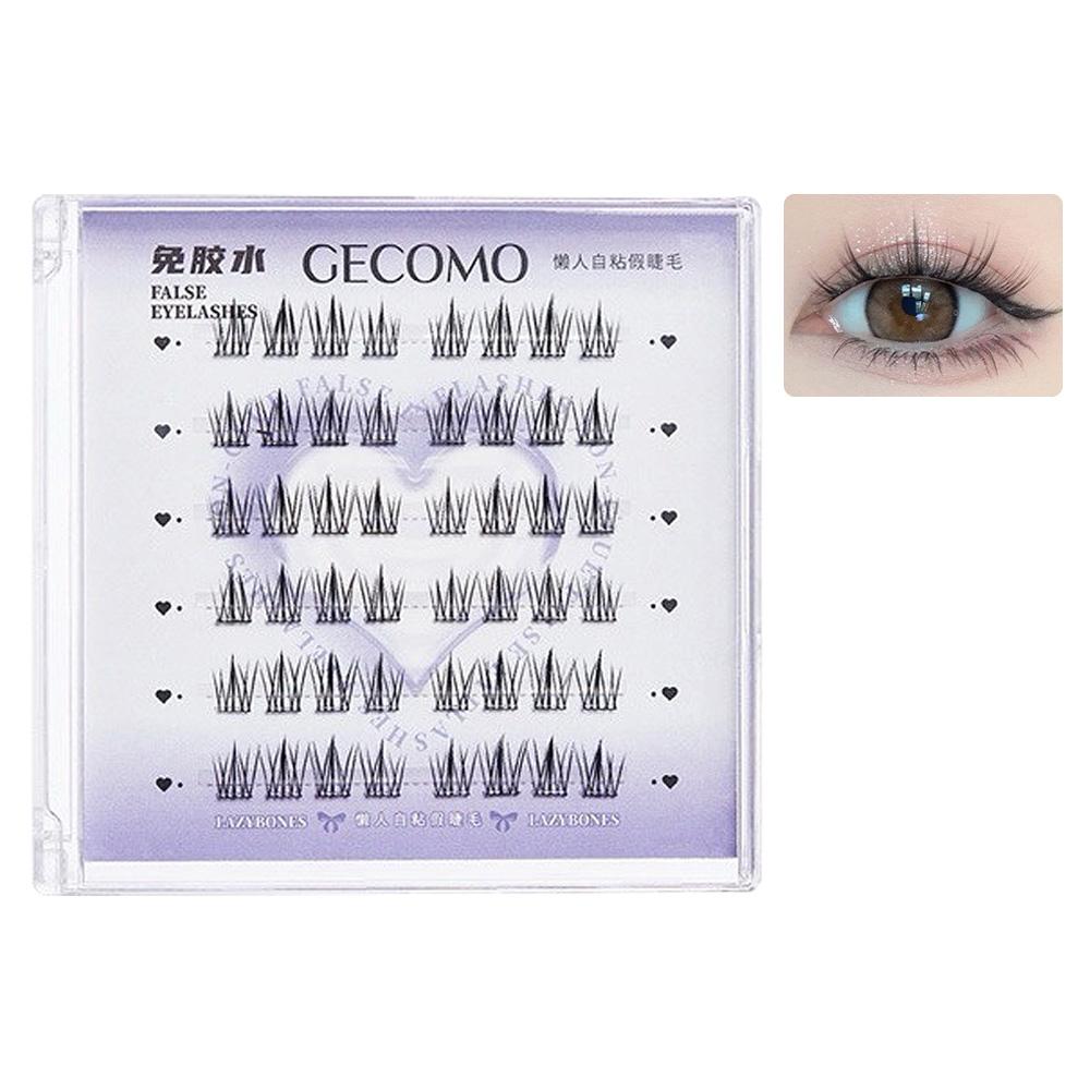 No Glue Needed Segmented Eyelashes Press on Self Adhesive Eyelashes Lash Clusters Women's Beauty