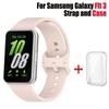 Strap for Samsung Galaxy Fit 3 Case Cover&Silicone Strap Sports Wristband for Samsung Galaxy Fit 3 Rubber Bracelet Band