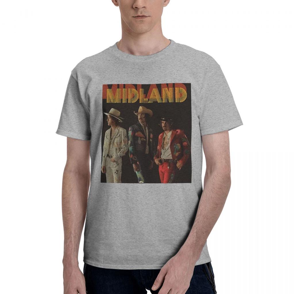 Midland Band 100 Хлопок Повседневный Дышащий Удобный Милый Дизайнерская Одежда Мужская Футболка с Графикой