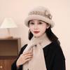 Новая зимняя шляпа-горшок из кроличьего пуха, женская зимняя теплая шерстяная вязаная шапка с утолщением и добавлением бархата, модная защита для ушей