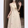 Cute Ins Sweet Waist Bow Dress 2025 To Show Slimming Gentle Fairy Long