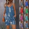 Boho Tie-Dye Scoop Neck Sleeveless Romper, Casual Every Day Romper, Women's Clothing