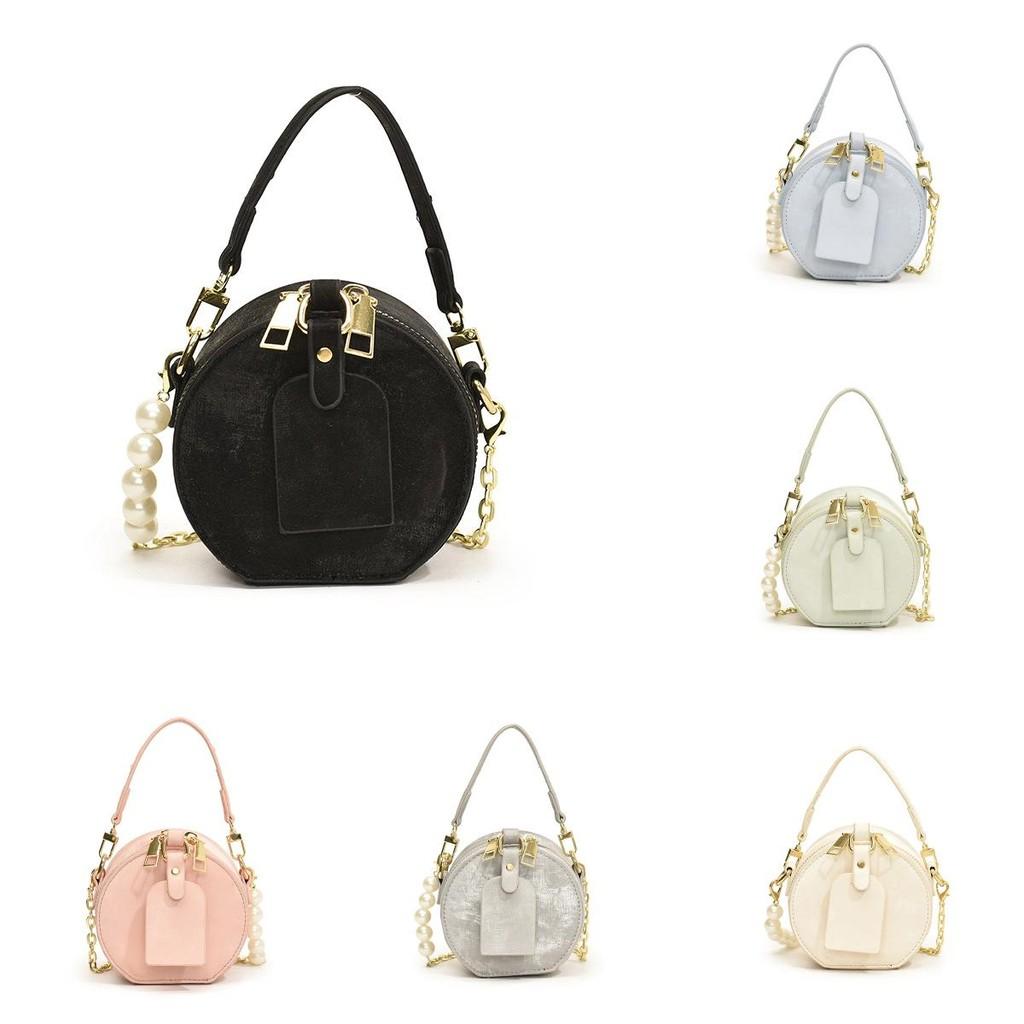 Unisex Pu Mini Circular Bag With Stitching Details For Kids And Toddler Accessories