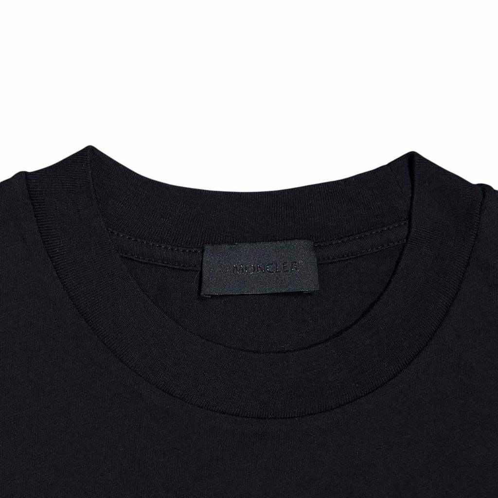 MONCLER Front Logo T-Shirt Black Women's Size S Model K10938C00005