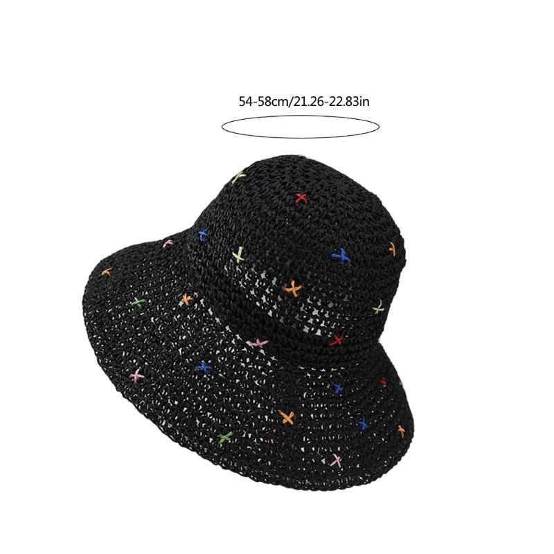 Breathable Sun Hat Holiday Spring Weaving Straw Hat Woman Commutes Camping Taking Photo Handmade Beach Hat for Girl