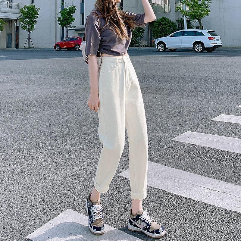 Новые летние светлые джинсы, женские свободные джинсы с высокой талией, 2024, широкие прямые и тонкие брюки Wild Daddy Harlan Carrot Pants