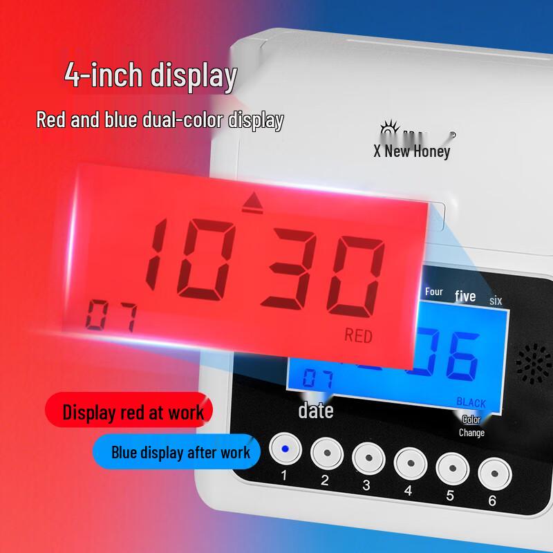 Карточный часофон Xinmi S-158 с двухцветным ЖК-дисплеем, штепсель CN (адаптер в комплекте)