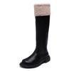 Thick Sole Long Barrel Knight Boots Women's Shoes 2024 New Autumn and Winter Plush Cotton Boots Snow Boots