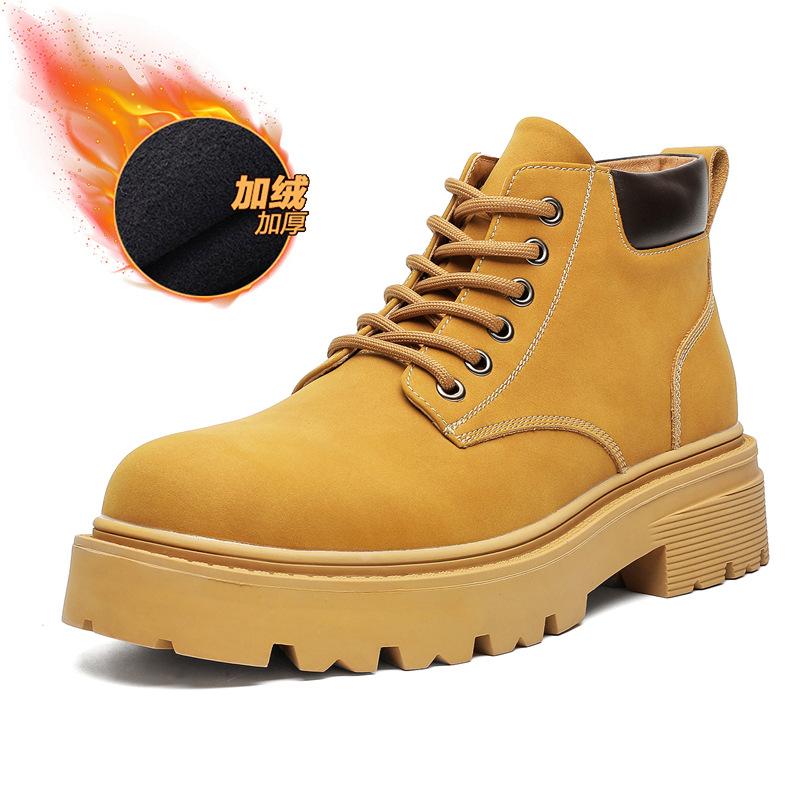 Ботинки Мартин мужские осенние в британском стиле ретро ботинки из ревеня увеличивающие рост повседневные на толстой подошве высокие берцы рабочие ботинки 66591-J