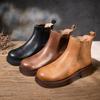 New Styles of Cowhide Thick-soled Boots, Women's Shoes, Round-toed Short-top Single Boots,