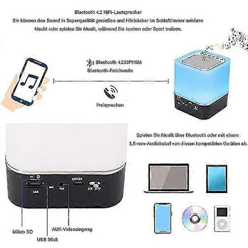 Bluetooth Speaker Alarm Clock With LED Touch, Wireless Speaker, Home Audio, Gadgets
