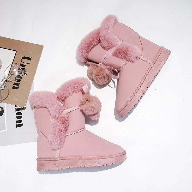 Зимние сапоги Теплые плюшевые сапоги Большие размеры Женские замшевые туфли на плоской подошве Женская модная обувь Удобные зимние сапоги Женские сапоги