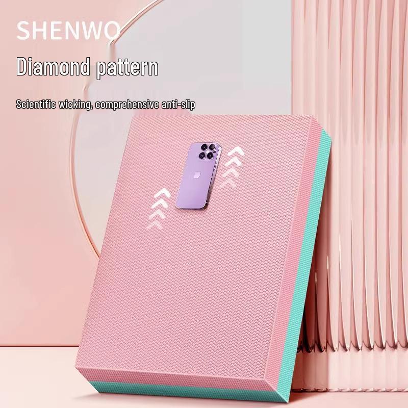 Коврик для йоги и фитнеса из бесшумной нескользящей толстой пены и ролик для пресса с подушечкой для колен