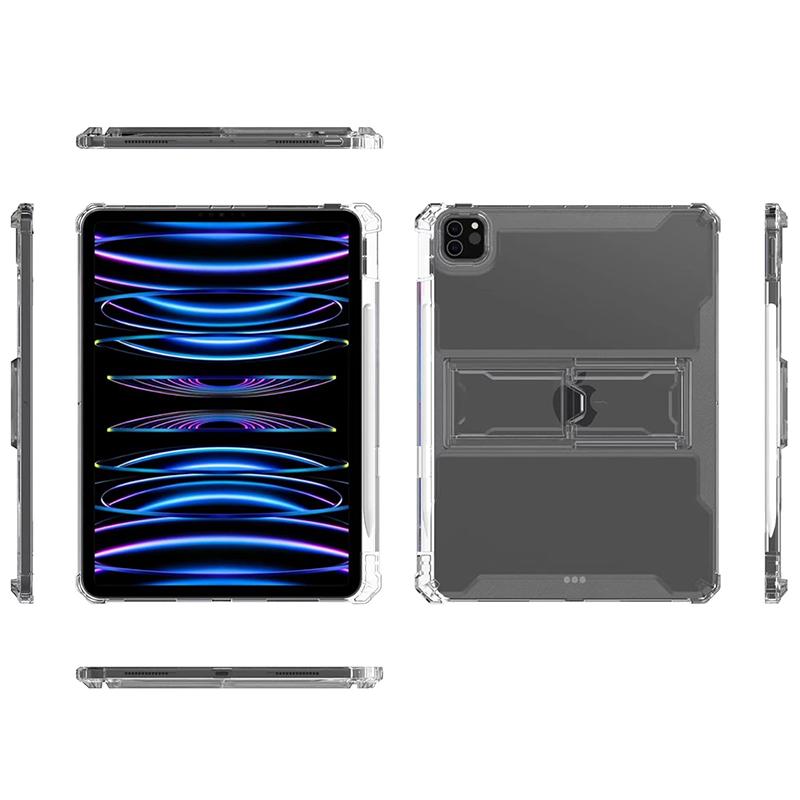 Для iPad Pro 11 дюймов (М4 / М5) Чехол 2024/2025 Выпуск с подставкой/слотом для стилуса Мягкий ТПУ Прозрачная задняя крышка Защитный