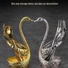 Luxury Stainless Steel Swan Holder Fruit Fork & Coffee Spoon Set