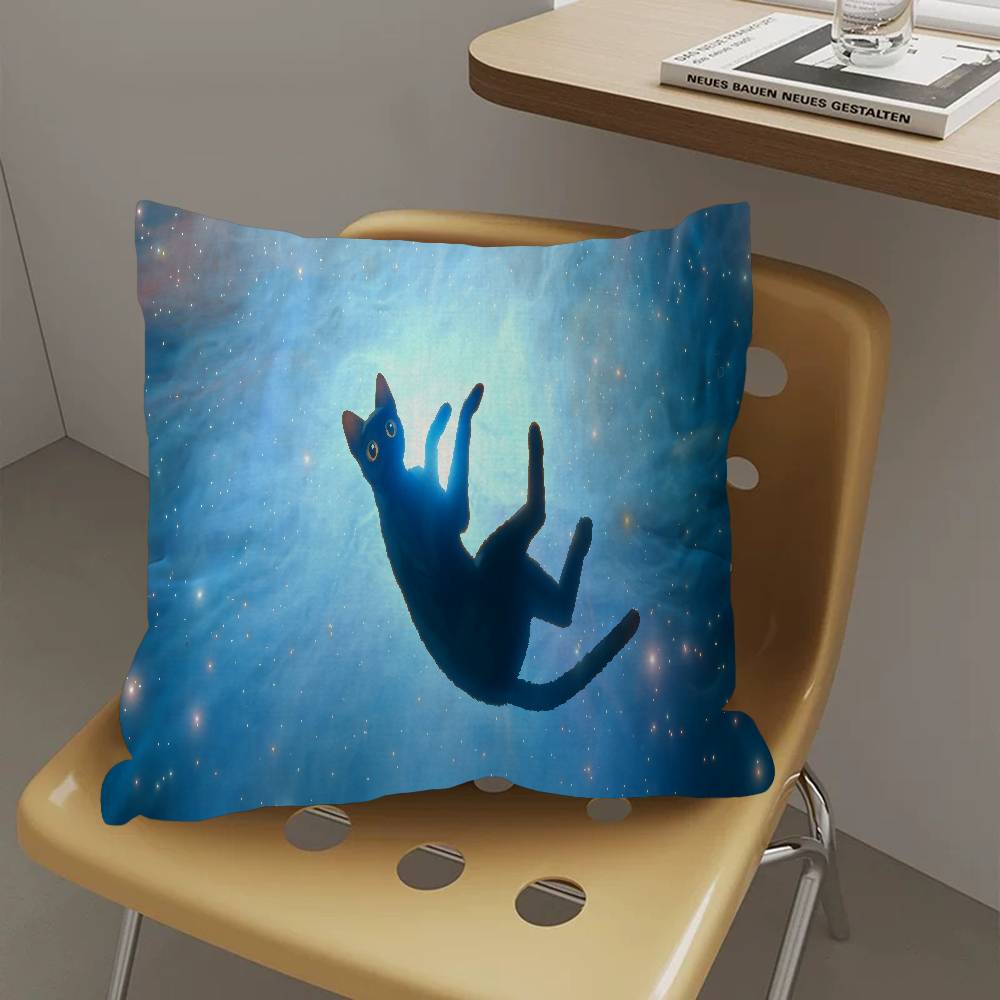 Movie F-Flow Cat Pillow Covers Cartoon Sofa Decorative Home Double-Sided Printing Short Plush Cute Cushion Cover
