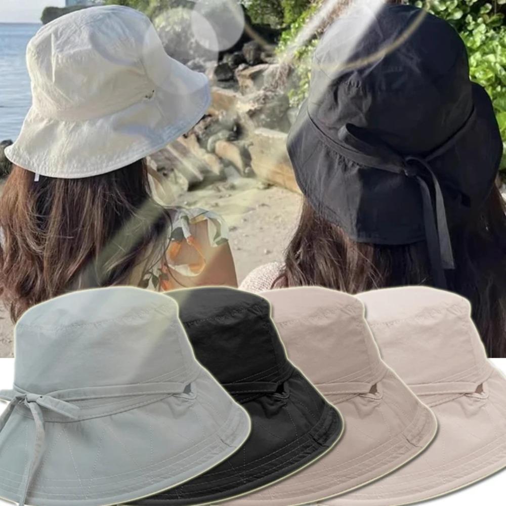 Thin Fisherman Hat Lace-up Sunshade Basin Hat Ins Tie Bucket Cap Summer
