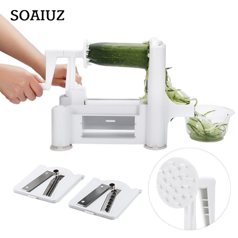 Многофункциональный 5-лезвийный слайсер для овощей, спиральный резак, измельчитель фруктов, ручной спиральный нож для домашнего использования, кухонные инструменты для приготовления пищи