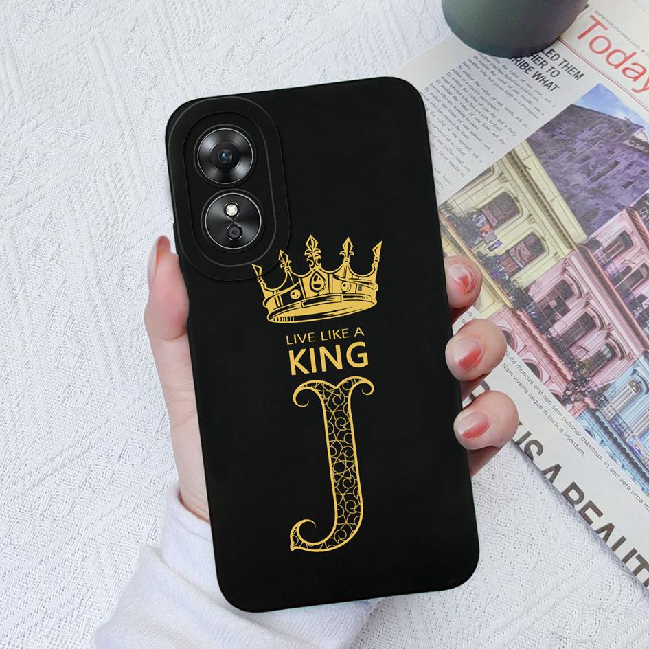 Модный чехол с надписью «Корона» для OPPO A17 A16 A15 A58 AX5S A5 A9 2020 A1 Pro, силиконовая защитная задняя крышка, пара бамперов для телефонов для OPPO Fundas Coque