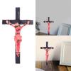 Jesus Cross Statue Wooden Crucifix Wall Cross Home Room Decoration Church Decoration Hang Wall Decor for Party
