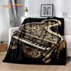 3D Dream Piano Key Music Instrument Cartoon Blanket,Soft Throw Blanket for Home Bedroom Bed Sofa Picnic Office Travel Cover Kids