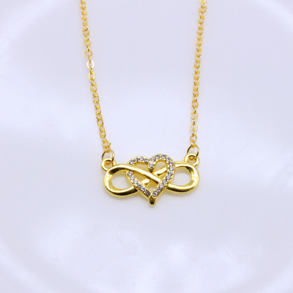 Ожерелье с подвеской в виде сердца и бесконечности, инкрустированное стразами для женщин, ювелирные изделия в форме сердца, подарки на годовщину дня рождения для всех женщин и девочек