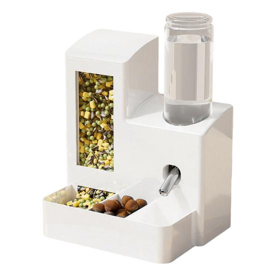 Автоматическая кормушка для хомяка 3 в 1 Диспенсер для еды и воды 3-секционная кормушка с бутылкой 125 мл для дома, для кролика, хорька, мелкого животного