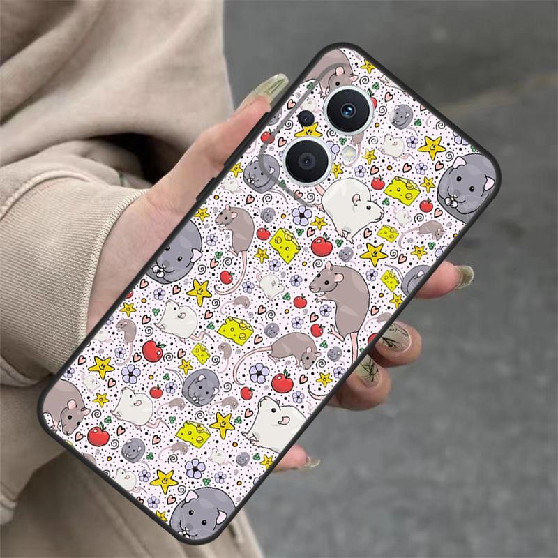 Милый Мультяшный Животный Крыса Чехол Для OPPO Reno 8T 13F 14F 12F 11F 10 12 13 14 Pro 7 8 Lite OPPO Find X8 X6 X9 Pro Обложка
