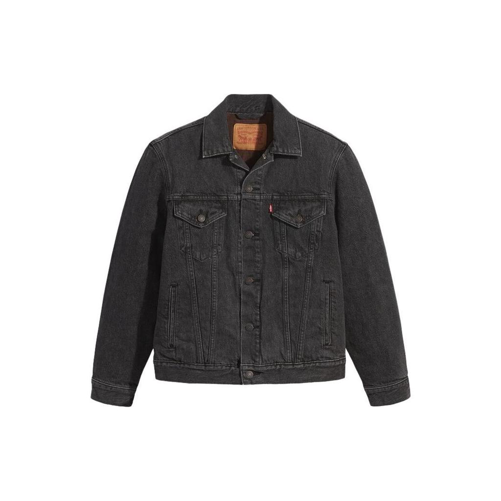 Levis FW23 Однотонная джинсовая куртка прямого кроя на одной пуговице Мужские куртки Черный Серый A3182-0001