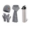 Christmas Hat, Scarf, Gloves, Water Cup Four-piece Set, Winter Velvet Warm Knitted Hat, New Year's Gift Box.