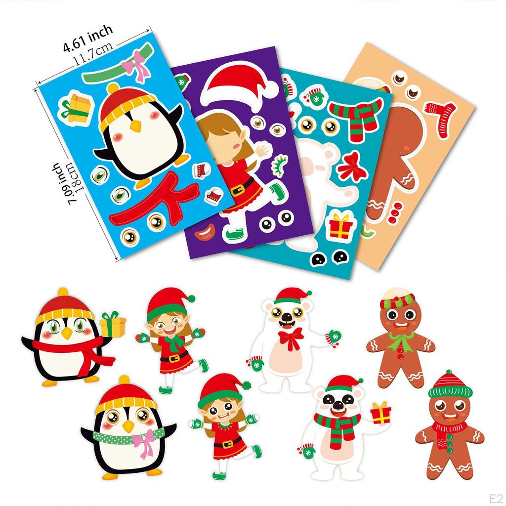 24 шт. Рождественские наклейки для детей. Сделайте свои собственные поделки. Подарки с дизайном всего тела.
