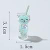 10pcs Luminous 3D Cat Drink Bottle Resin Charms Lovely Straw Cup Earring Keychain Pendant Accessory Diy Cute Jewelry