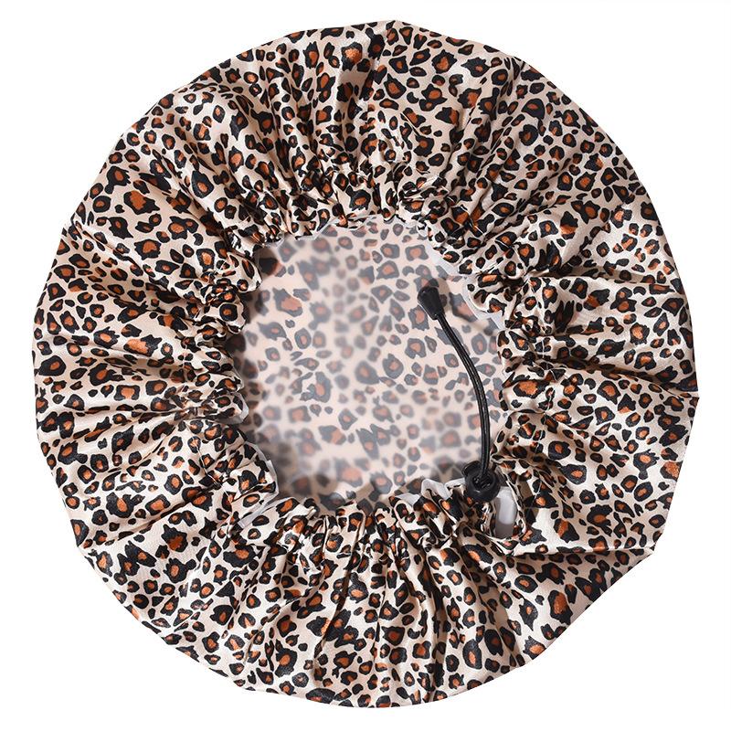 Shower Caps Reusable Waterproof Bath Cap Extra Large Shower Cap Double Layer with PEVA Lining Adjustable Elastic Band