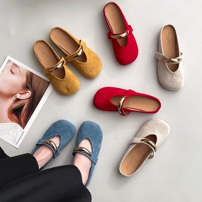 Однотонные туфли Мэри Джейн с открытой пяткой, женские, 2025 новинка, на плоской подошве, модные шлепанцы, дышащие