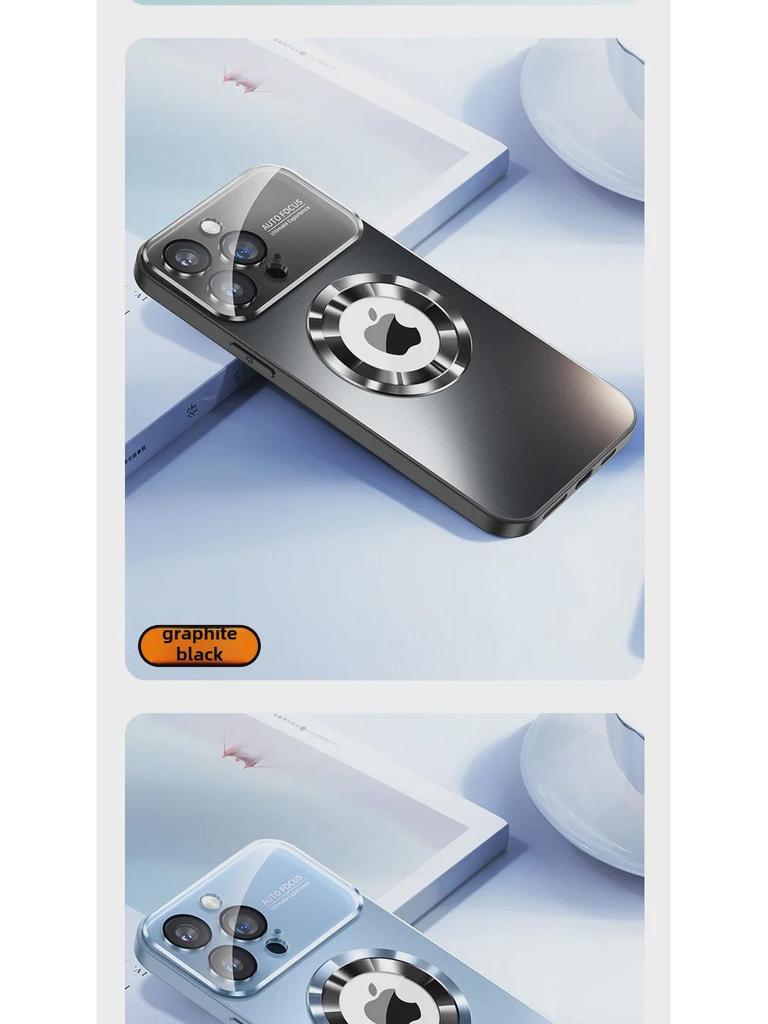 Магнитный матовый защитный чехол для iPhone 15, 14 и 13 Pro Max — защита от падений, большой дизайн с окном