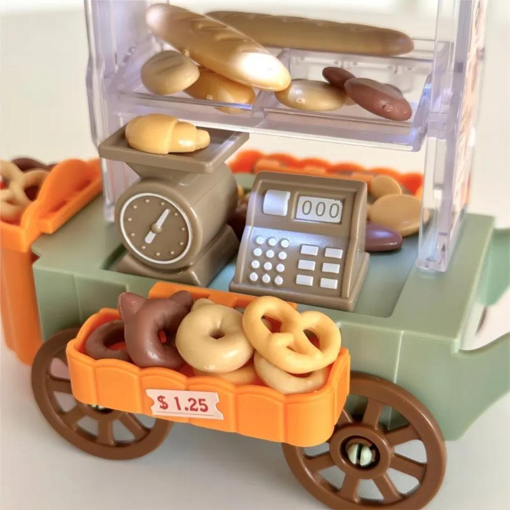 Luminous Ice Cream Truck Toy Colorful Children's Food Stand Truck Toy Mini Bread Truck  Doll House