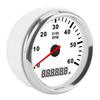 Tachometer Gauge 6000RAM Red Backlight LCD Display 85mm Waterproof 12 24V for Car Boat YachtWhite Dial Silver Frame