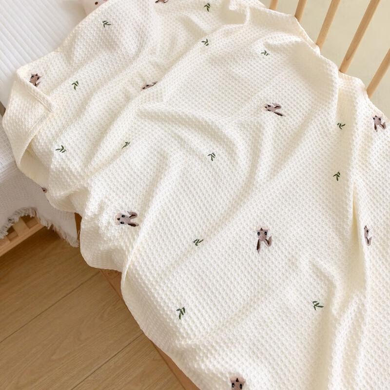 GPPNKC Baby Summer Cooling Waffle Bamboo Fiber Blanket