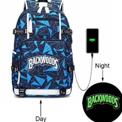 Backwoods Luminous Backpack Student Schoolbag Large Capacity Travel Bag Computer Bag
