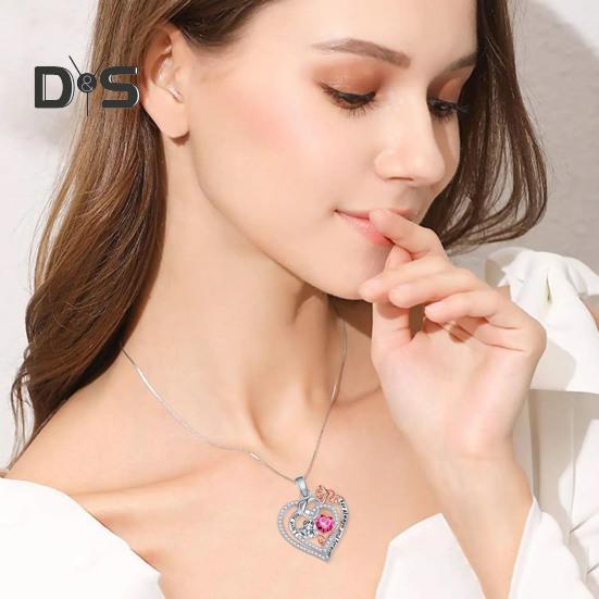 Ожерелье с сердцем «Я люблю тебя навсегда» для женщин, ожерелье с золотыми розами и кубическим цирконием, подарок на день святого Валентина, день рождения, для жены и мамы