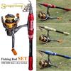Fishing Rod Reel Set 1.8M -2.7M Carbon Fiber Telescopic Fishing Rod with 12BB Spinning Reel Saltwater Freshwater Fishing Tackle