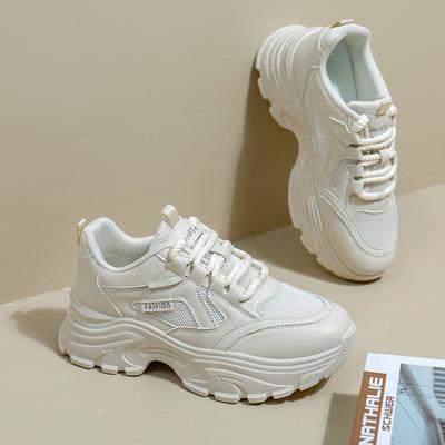 Ins корейская версия платформы папины кроссовки 2025 весна новая уличная съемка студенческие беговые кроссовки увеличивающие рост повседневные QRJ02