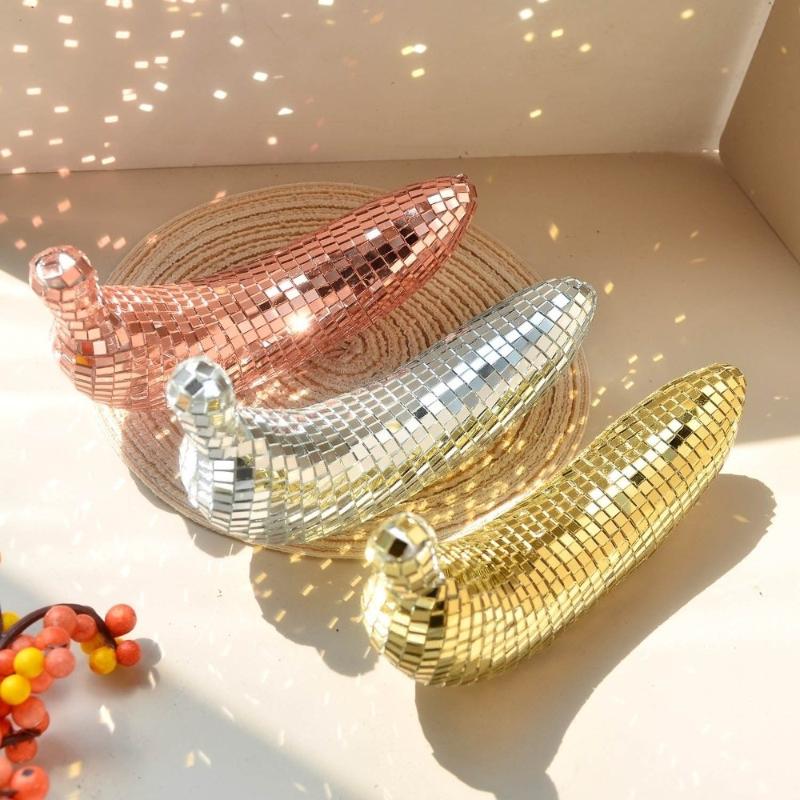 Exquisite Fake Banana Ornament Unique Mini Fruit Shape Disco Decor Small Decorative Prop for Home Cafe Bar Decoration