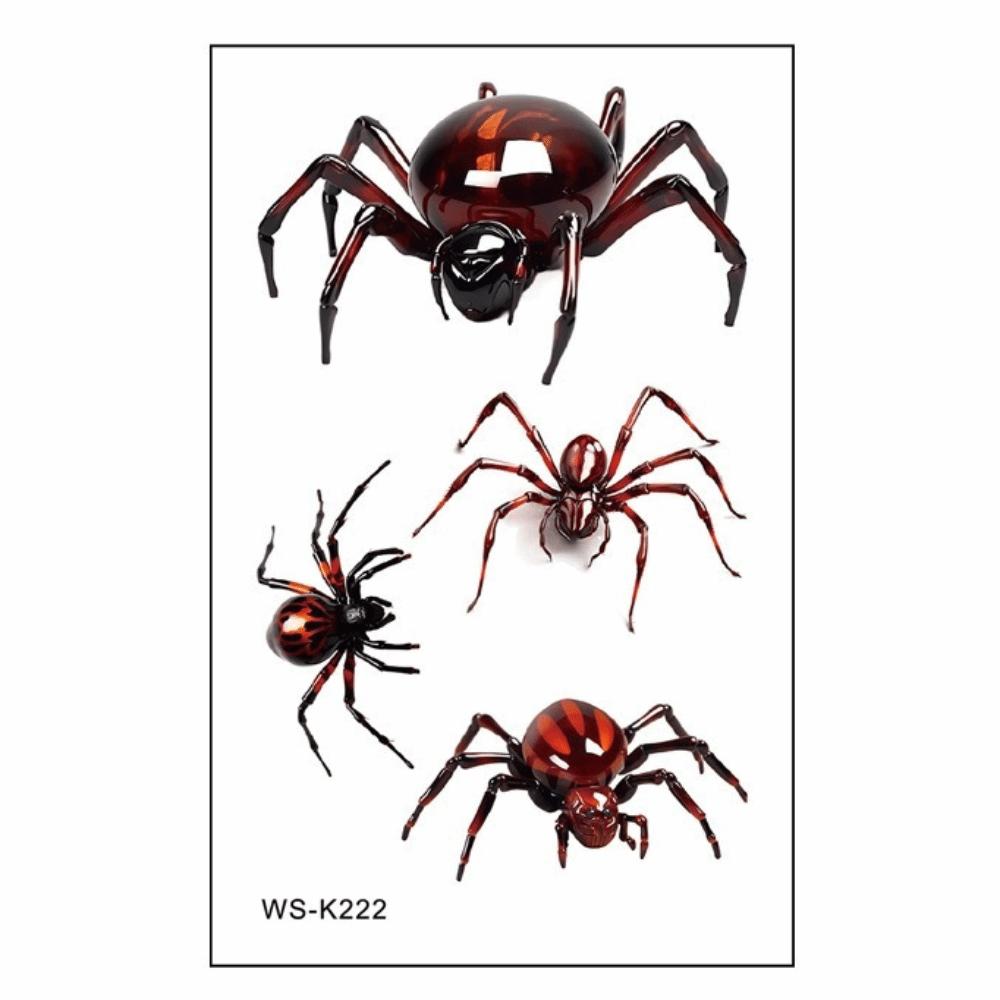 Waterproof Spider Tattoo Realistic Halloween Face Tattoo Body Art Body Tattoo Stickers Face Makeup