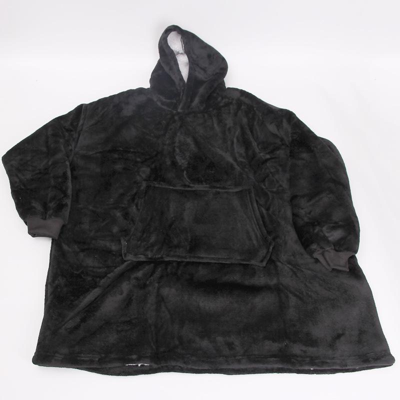 Унисекс флисовый плед-пуловер с капюшоном для тепла на улице и защиты от холода