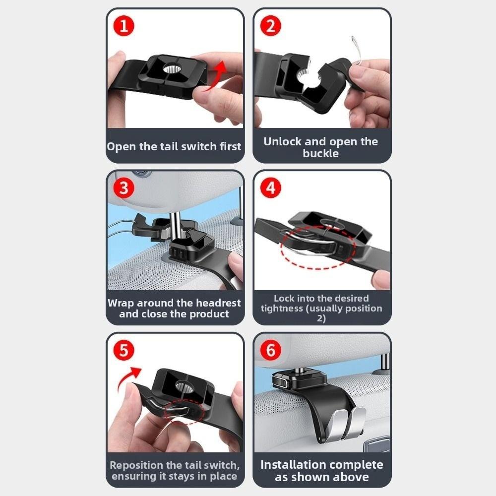 Stretchable Auto Seat Headrest Hooks Double Hooks Auto Fastener Hooks Car Backseat Hanger Purses