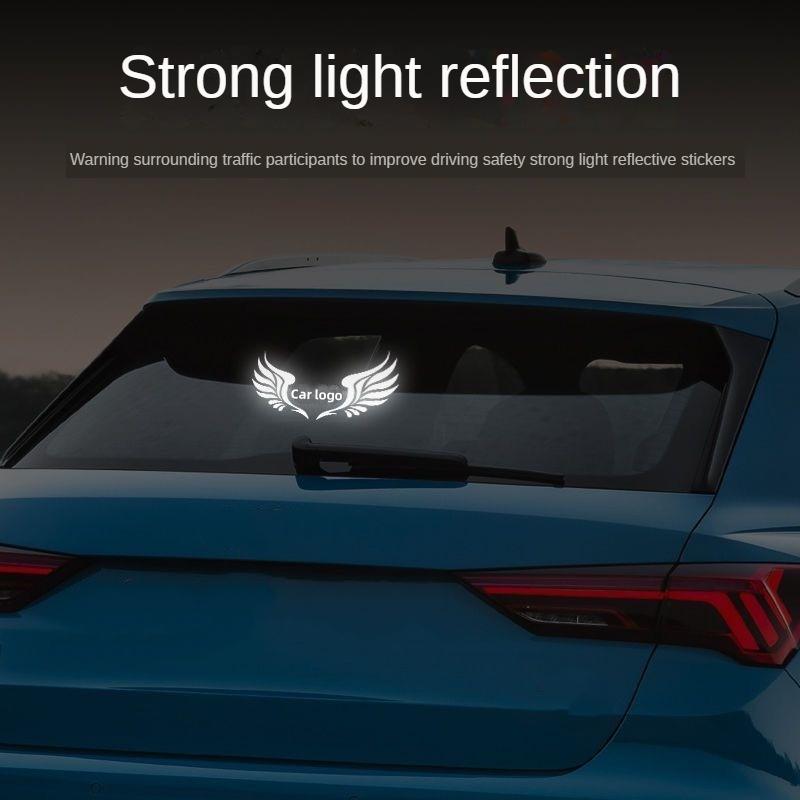 Автомобильная наклейка, крылья автомобиля, логотип автомобиля, светоотражающая наклейка на автомобиль, заднее лобовое стекло, задняя крышка, наклейка с царапинами, автозапчасти