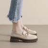 Weiwei Girl 8009-8 Platform Loafers Women's Spring and Autumn Retro One-pedal Small Leather Shoes Thick Heel Soft Sole Single Shoes
